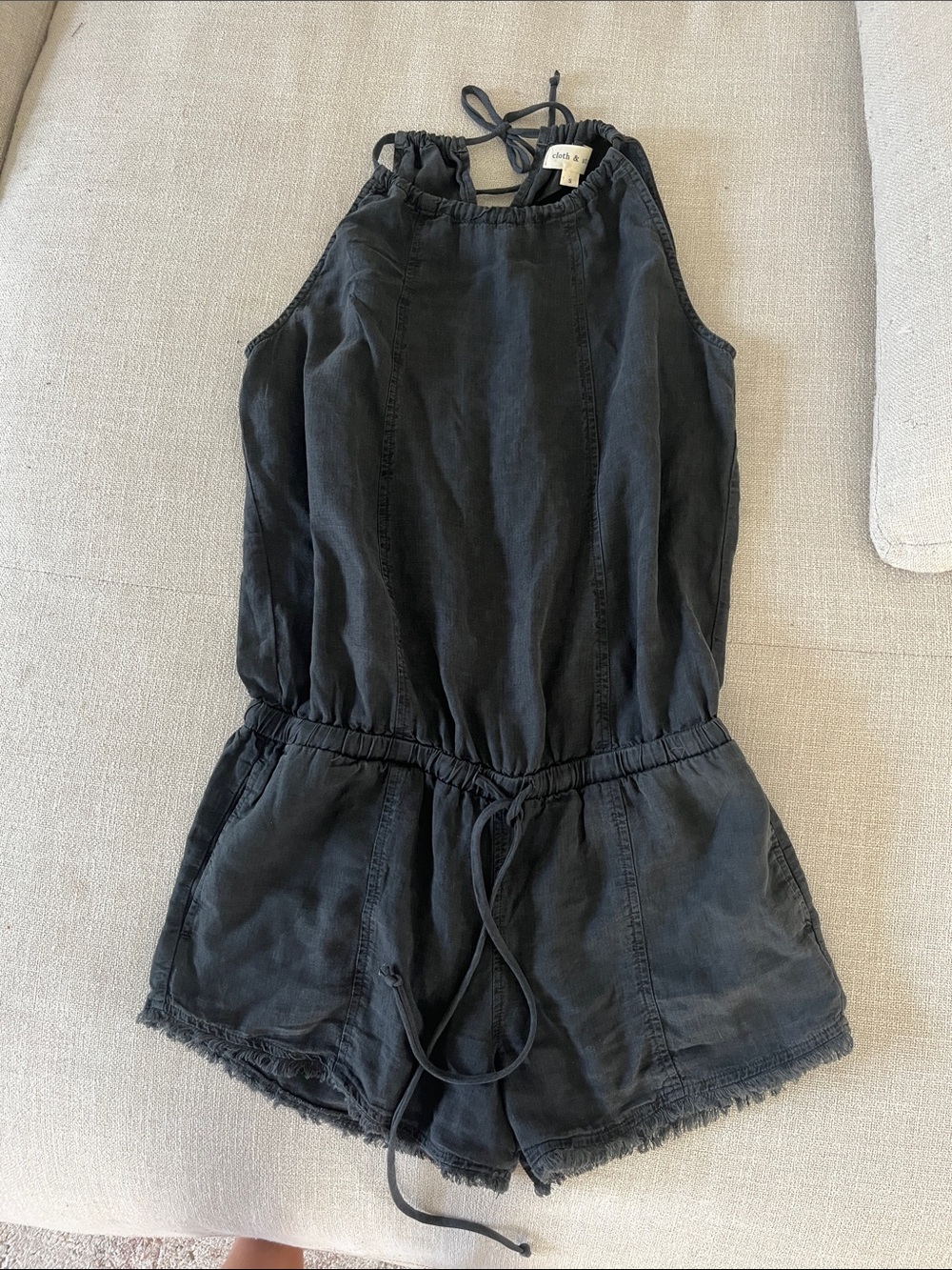 cloth & stone Charcoal Black Halter Romper